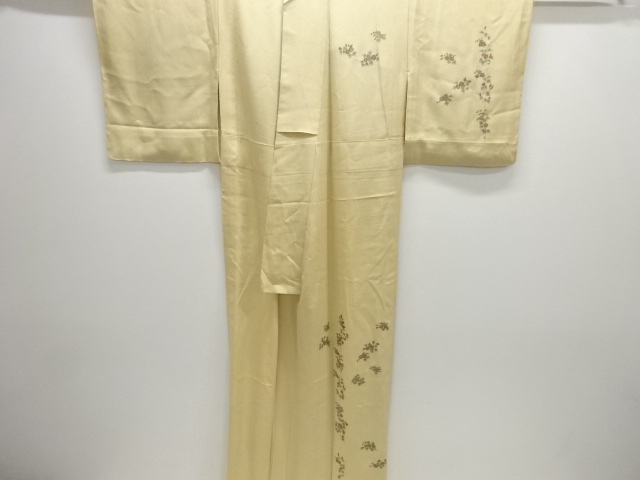  未使用品　草花模様一つ紋単衣訪問着